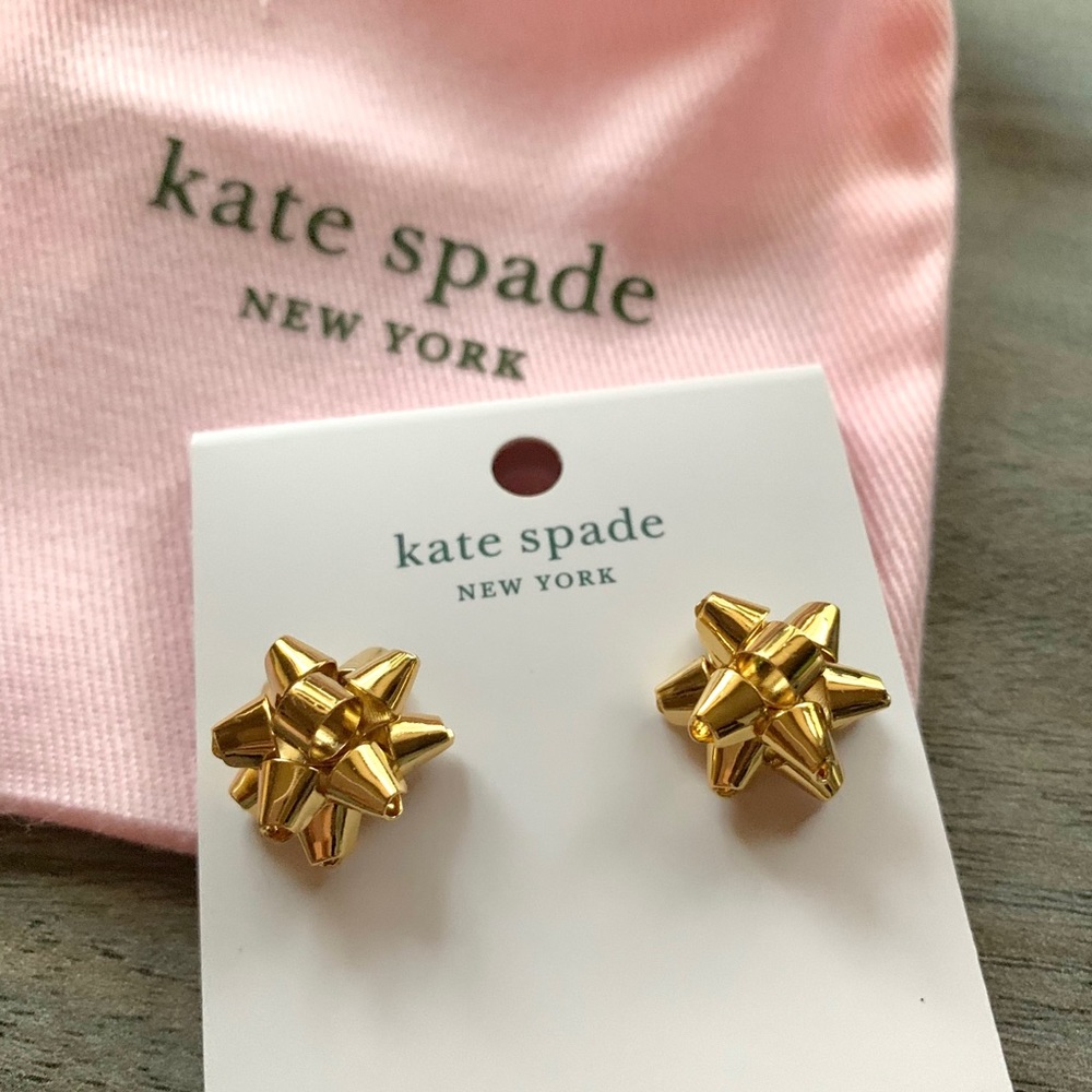 NWT Kate Spade Gold Bow Earring Gift